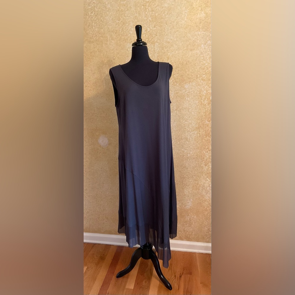 NWT, Eileen Fisher Women’s Gray Stretchy Scoop Neck Sleeveless Dress. Size XL